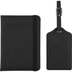 Porte-passeport et étiquette de bagage en PU recyclé Zani