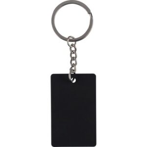 Porte-clés rectangulaire en acier inoxydable recyclé Jax