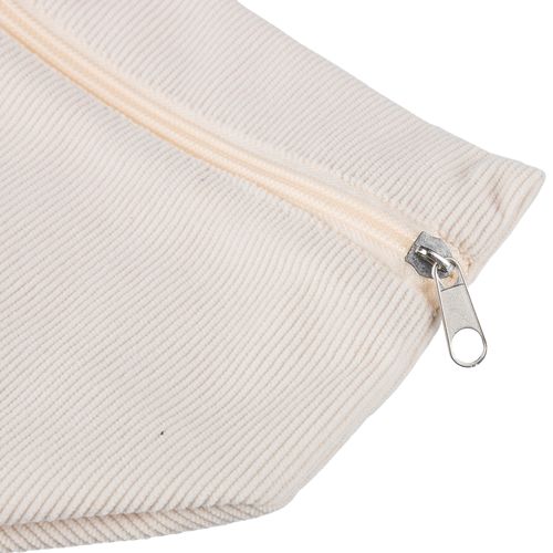 Trousse à maquillage zippée en velours côtelé Tia