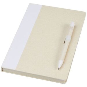 Ensemble carnet de notes format A5 et stylo bille, à partir de briques de lait recyclées, Dairy Dream