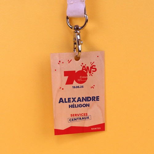 Badge bois 85x54mm