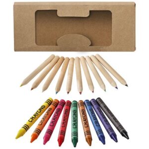 Kit de crayons et crayons gras colorés 19 pièces Lucky