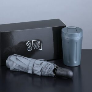 Scandic Set : mug isotherme 350 ml et parapluie automatique