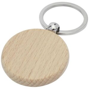 Porte-clés rond Giovanni en bois de hêtre