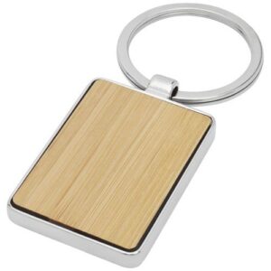 Porte-clés rectangulaire Neta en bambou