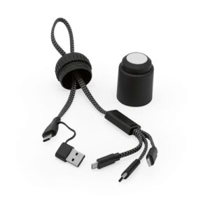 Câble de charge Versacord 5-en-1 rPET, tube rABS. Charge Rapide