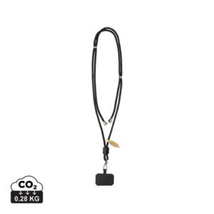 Tour de cou téléphone réglable en rPET recyclé RCS CarryLoop