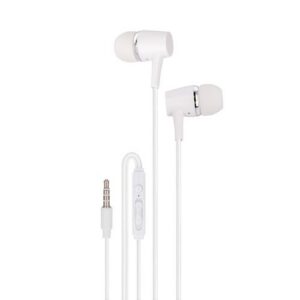 ECOUTEURS INTRA-AURICULAIRES JACK 3,5MM + TELECOMMANDE + MICRO BLANC