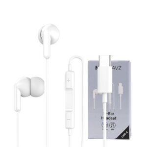 ECOUTEURS INTRA-AURICULAIRE TYPE-C + TELECOMMANDE + MICRO - BLANC