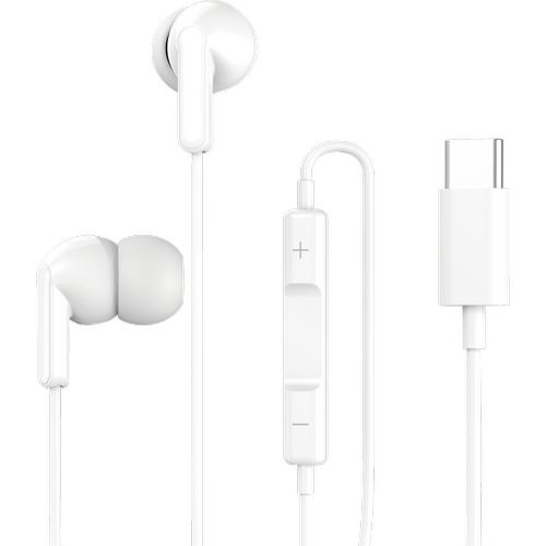 ECOUTEURS INTRA-AURICULAIRE TYPE-C + TELECOMMANDE + MICRO - BLANC