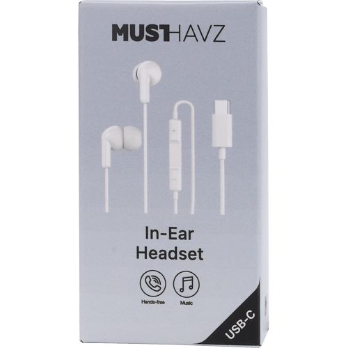 ECOUTEURS INTRA-AURICULAIRE TYPE-C + TELECOMMANDE + MICRO - BLANC