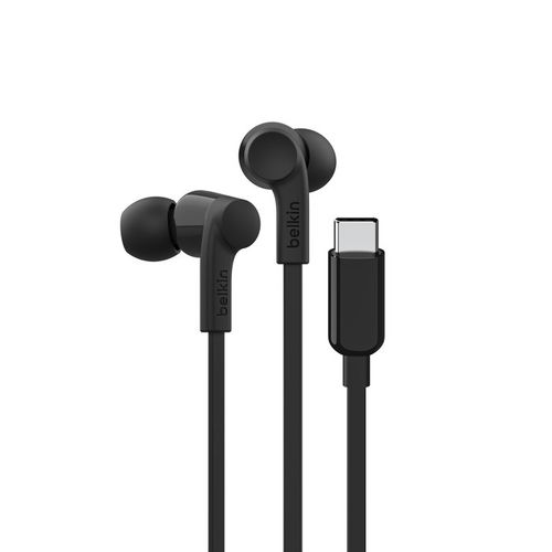 ECOUTEURS FILAIRES USB-C INTRA-AURICULAIRES - CABLE PLAT - NOIR