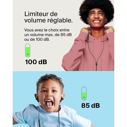 ECOUTEURS FILAIRES USB-C INTRA-AURICULAIRES - CABLE PLAT - NOIR