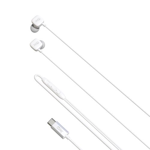 ECOUTEURS INTRA-AURICULAIRE TYPE-C + TELECOMMANDE + MICRO BLANC - JAYM®