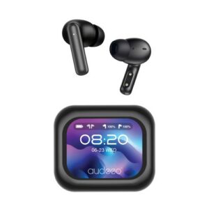 ECOUTEURS TRUE WIRELESS BLUETOOTH 6.0 AVEC ECRAN DIGITAL + NOISE CANCELLING - NOIRS - AUDEEO