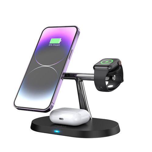 STATION DE RECHARGE INDUCTION 3-EN-1 15W : IPHONE + AIRPODS + WATCH - NOIR - MAXLIFE