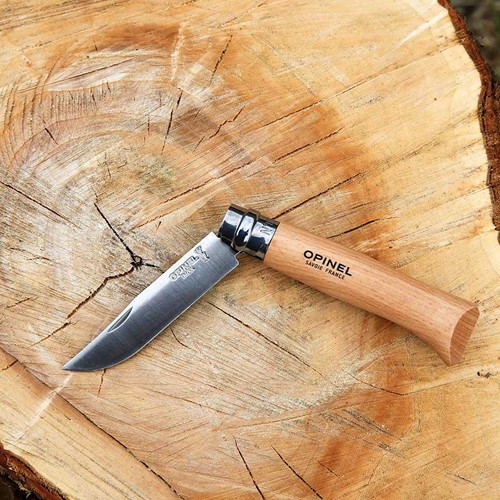 Opinel Inox No 08 couteau de poche en étui à couteau
