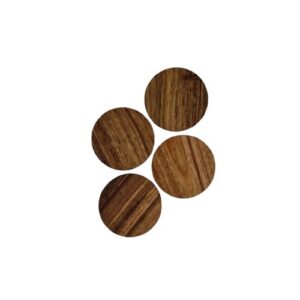 Dessous de verre lot de 4 rond en acacia ⌀ 10 x 0,9 cm