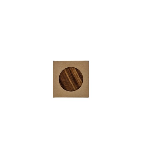 Dessous de verre lot de 4 rond en acacia ⌀ 10 x 0,9 cm