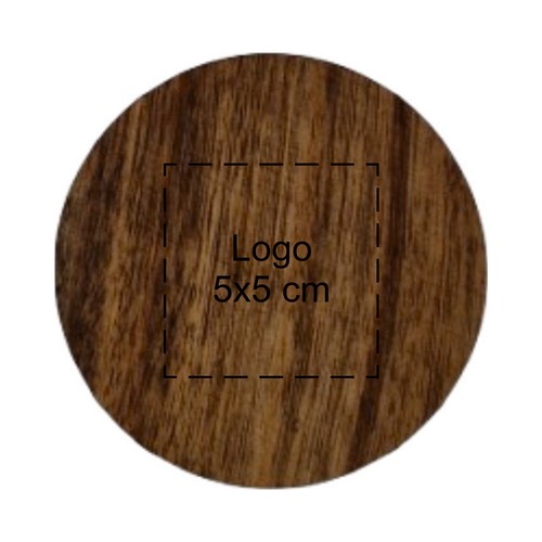 Dessous de verre lot de 4 rond en acacia ⌀ 10 x 0,9 cm