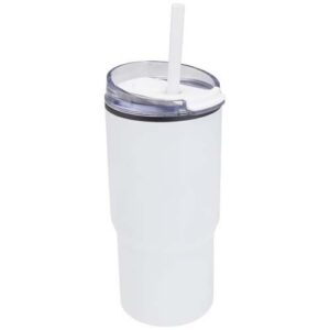 Gobelet isotherme à double paroi Westin 540 ml en RCS recyclé, avec paille