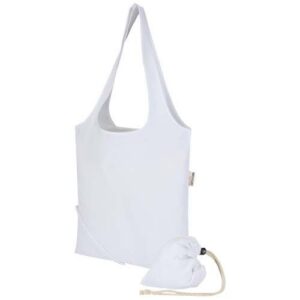 Sac fourre-tout pliable en coton recyclé GRS « Madras Blend » 140 g/m², 7 L