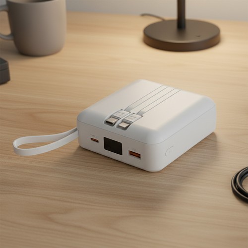 HEIHO - Batterie Powerbank 10,000 mAh avec câbles intégrés à charge rapide 22,5W