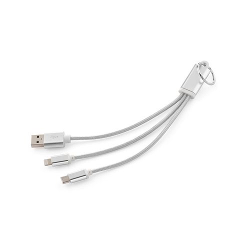 Lavoisier Câble 3-en-1 en rPVC. 10 W. Avec porte-clés