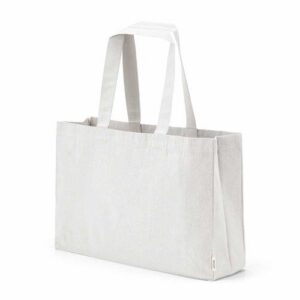 Sac de courses Makalu en coton recyclé. 280 g/m². Anses de 65 cm