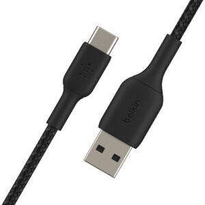 CABLE CHARGE USB VERS USB-C 1M - RENFORCÉ ET TRESSÉ NOIR - BELKIN