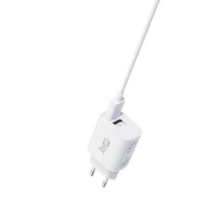 CHARGEUR SECTEUR 2 USB-A 12W + CABLE USB-A VERS USB-C 2M BLANCS - JAYM®