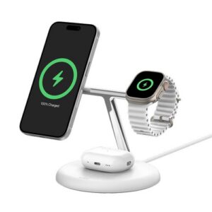 STATION DE RECHARGE 3-EN-1 AVEC INDUCTION Qi2 15W POUR IPHONE / AIRPODS