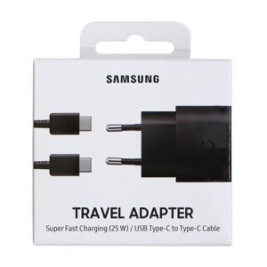 CHARGEUR SECTEUR USB-C 25W + CABLE USB-C VERS TYPE-C ORIGINE SAMSUNG