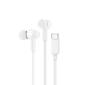 ECOUTEURS FILAIRES USB-C INTRA-AURICULAIRES - CABLE PLAT - BLANC