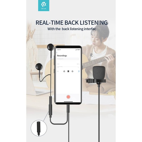 MICROPHONE CRAVATE FILAIRE LIGHTNING AVEC PINCE