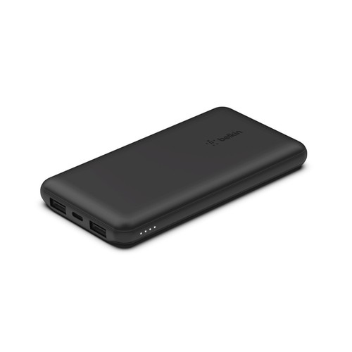 BATTERIE DE SECOURS 10 000 MAH NOIRE AVEC 3 SORTIES 1 USB-C ET 2 USB-A