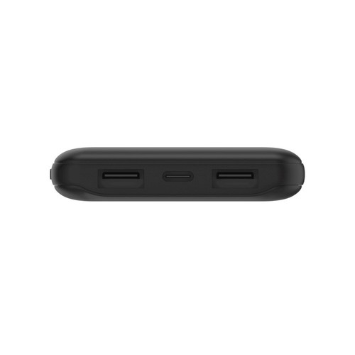 BATTERIE DE SECOURS 10 000 MAH NOIRE AVEC 3 SORTIES 1 USB-C ET 2 USB-A