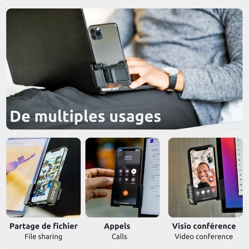 SUPPORT TELEPHONE UNIVERSEL POUR ECRAN PC/MAC - CLIP UNIVERSEL AVEC ANGLE REGLABLE 160°