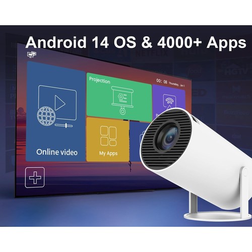MINI VIDEOPROJECTEUR PORTABLE HY300 - ANDROID 11 SMART TV - BLUETOOTH 5.0 - WIFI - ROTATION 180° - MAGCUBIC