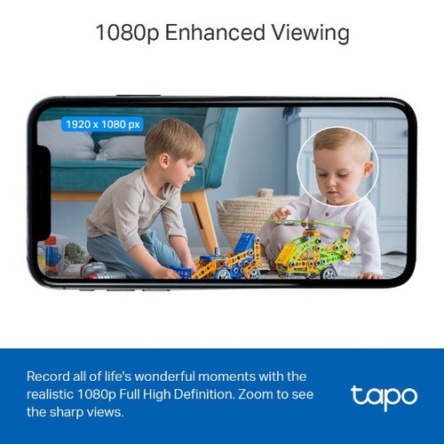 CAMERA WIFI POUR INTERIEUR AVEC ENREGISTREMENT - VISION NOCTURNE - VIDEO 1080P FULL HD - TAPO