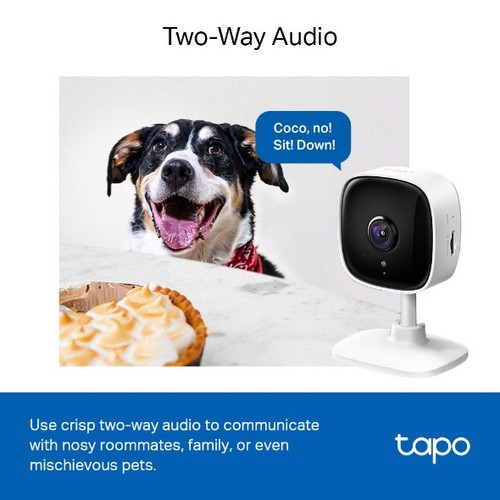 CAMERA WIFI POUR INTERIEUR AVEC ENREGISTREMENT - VISION NOCTURNE - VIDEO 1080P FULL HD - TAPO