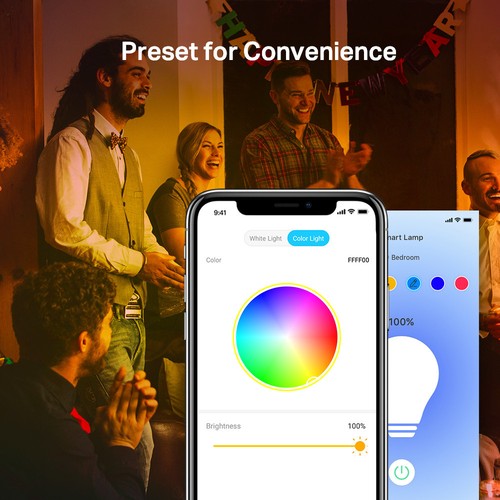 AMPOULE CONNECTEE WIFI MULTICOLORE AVEC COMMANDE A DISTANCE - COMMANDE VOCALE - TAPO