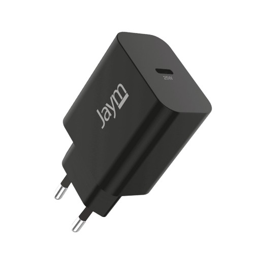 PACK CHARGEUR SECTEUR USB-C PD 25W + CABLE TRESSÉ USB-C VERS USB-C 1.5M (60W) - NOIR - JAYM® POP