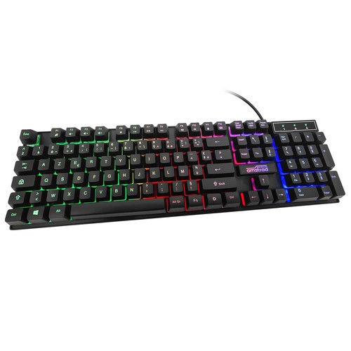 CLAVIER AZERTY PRO GAMER AVEC RETROECLAIRAGE RVB - AMSTRAD