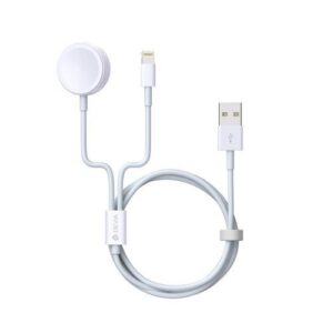 CABLE 2-EN-1 USB VERS LIGHTNING ET INDUCTION POUR APPLE WATCH - BLANC - DEVIA