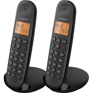 TELEPHONE DECT ILOA 250 DUO 2 POSTES - MAINS LIBRES - NOIR - LOGICOM