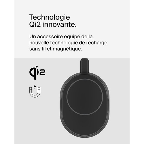 STATION DE RECHARGE RETRACTABLE AVEC INDUCTION Qi2 15W POUR IPHONE - NOIR - BELKIN