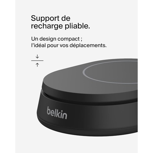STATION DE RECHARGE RETRACTABLE AVEC INDUCTION Qi2 15W POUR IPHONE - NOIR - BELKIN