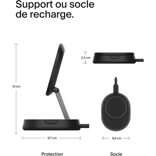 STATION DE RECHARGE RETRACTABLE AVEC INDUCTION Qi2 15W POUR IPHONE - NOIR - BELKIN