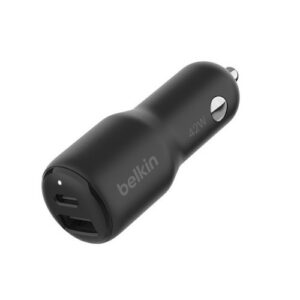 CHARGEUR VOITURE RAPIDE 42W DOUBLE USB : USB-C 30W PD ET PPS + USB-A 12W NOIR - BELKIN